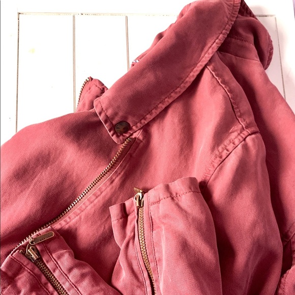 Max Jeans Valley of Fire Tencel Maroon Jacket Utility Streetwear Full Zip - Picture 1 of 9